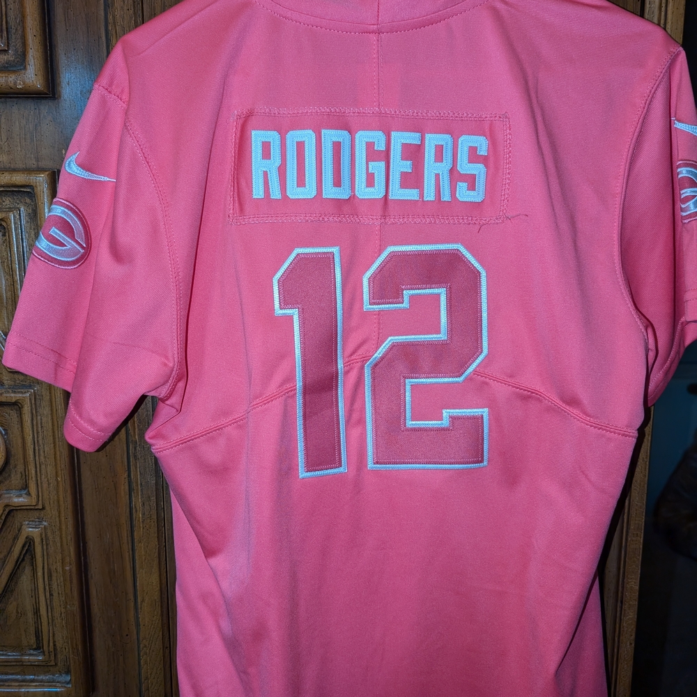 Aaron Rodgers Greenbay Packers Pink Jersey